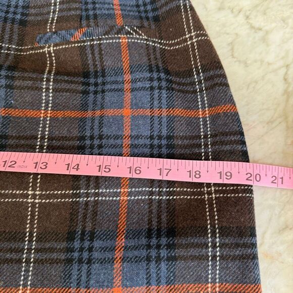 Cabi Heritage Plaid Wool Blend Lined Skirt ruffled pleated hem size 6 - Picture 7 of 8